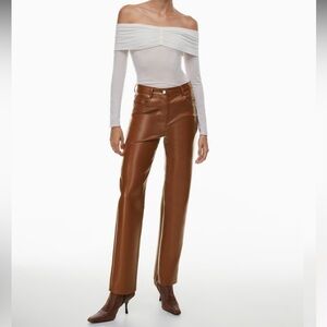 Aritzia Brown Leather Pants